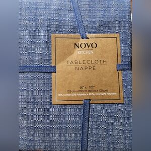 Novo Blue Tablecloth 60" X 102" New